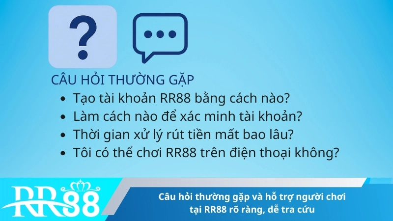 Câu hỏi thường gặp và hỗ trợ người chơi tại RR88 rõ ràng, dễ tra cứu