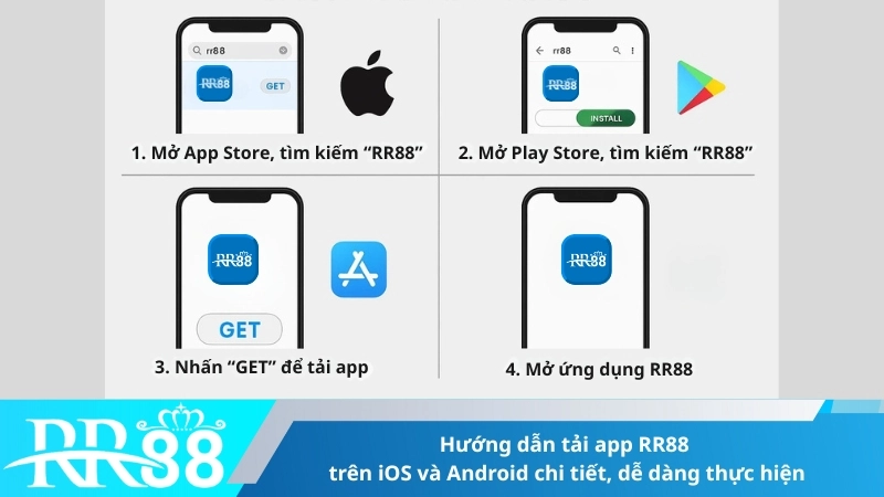 Hướng dẫn tải app RR88 trên iOS và Android chi tiết, dễ dàng thực hiện