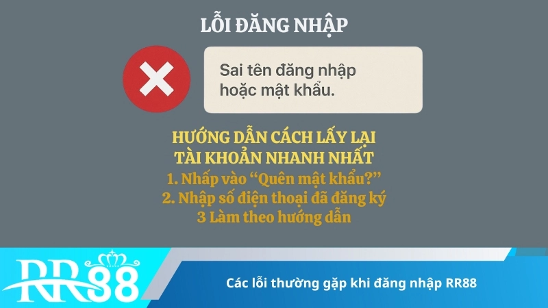 Các lỗi thường gặp khi đăng nhập RR88