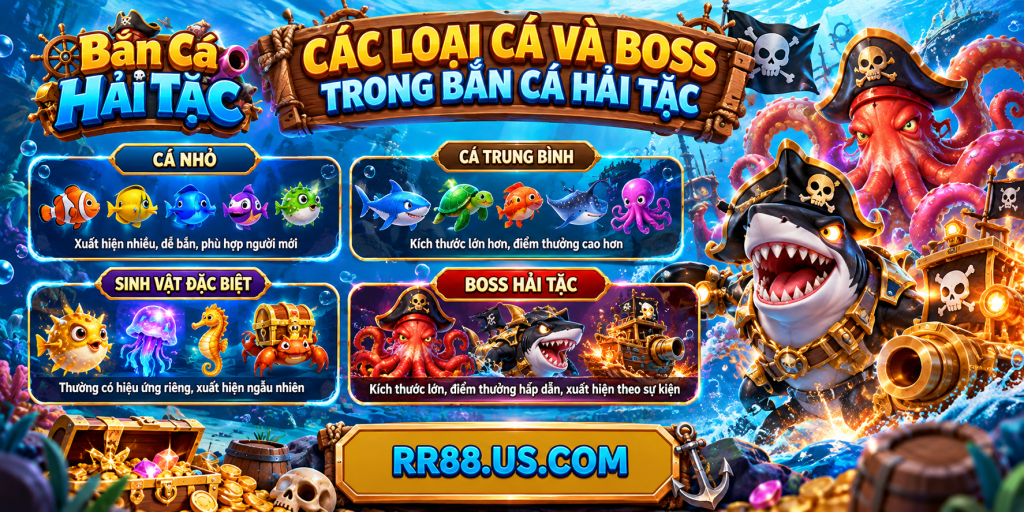 Các loại cá và Boss trong Bắn Cá Hải Tặc