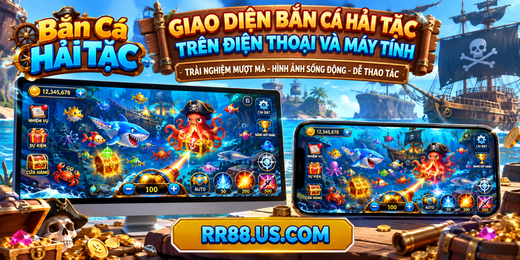 Giao diện Bắn Cá Hải Tặc trên điện thoại và máy tính