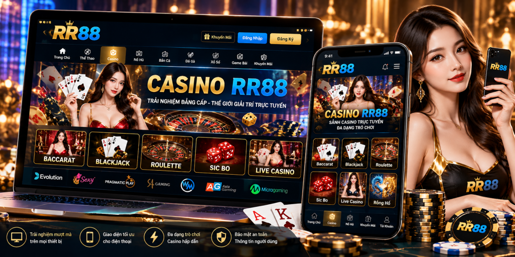Trải nghiệm Casino RR88 trên điện thoại và máy tính