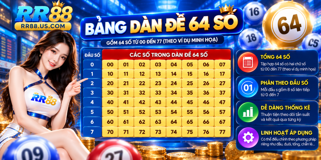 Bảng Dàn Đề 64 Số