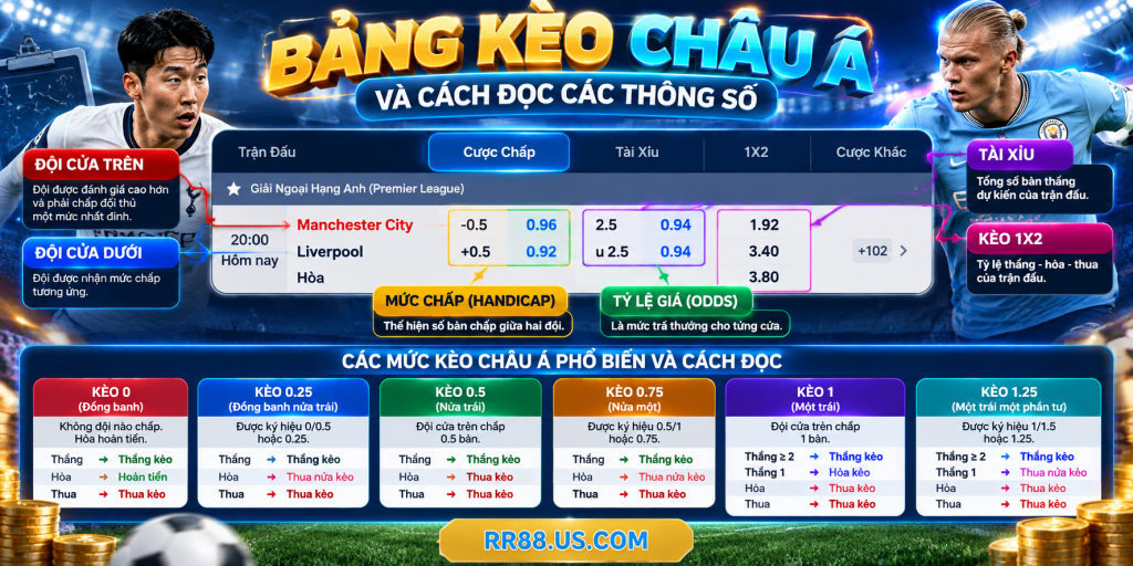 Bảng Kèo Châu Á và cách đọc các thông số