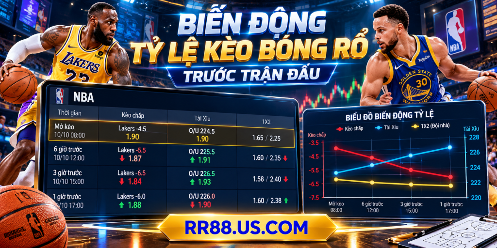 Biến động tỷ lệ kèo bóng rổ trước trận đấu